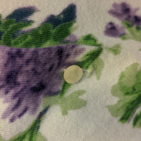 Talbots Petites Women's Size M Button Front Floral Print Cardigan Sweater - Picture 6 of 10